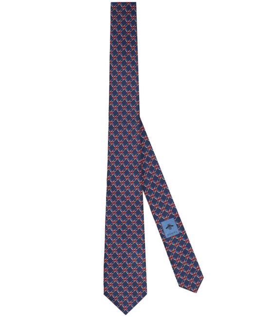 Gucci Purple Round Interlocking G Net Silk Tie for men