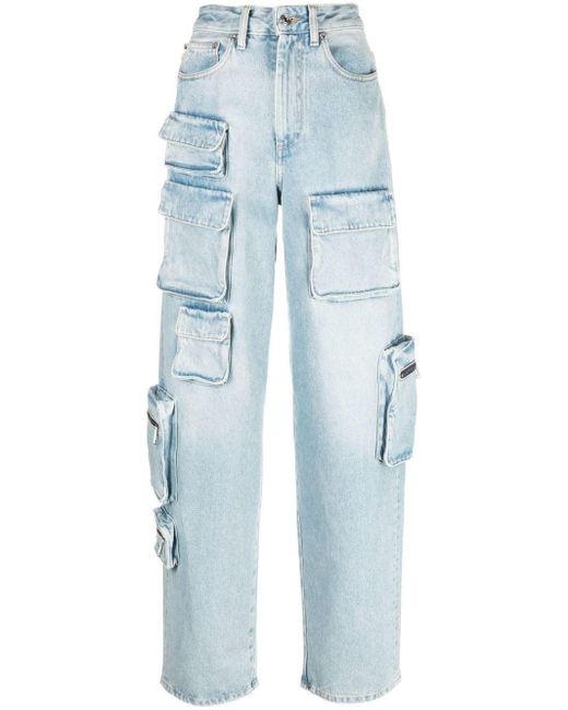 Off-White c/o Virgil Abloh Blue Bleach Multipocket Cargo Jeans