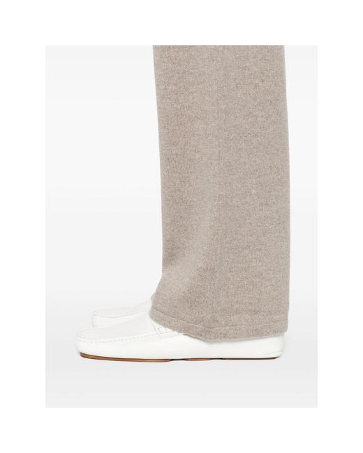 Soft Goat Gray Knit Cashmere Set Jumper And Straight Leg Trousers
