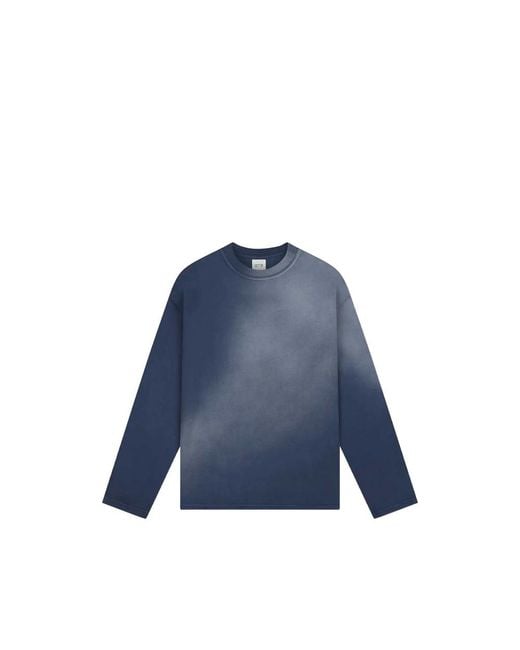 Arte' Blue Stencil Sunfade Long-Sleeve T-Shirt for men