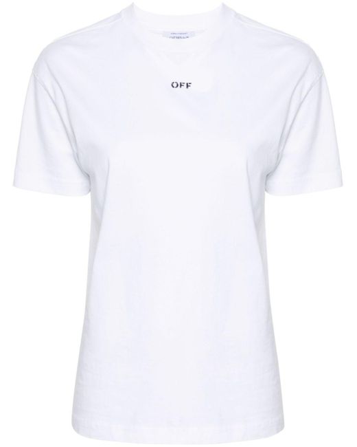 Off-White c/o Virgil Abloh White Off- Diag-Stripe Cotton T-Shirt