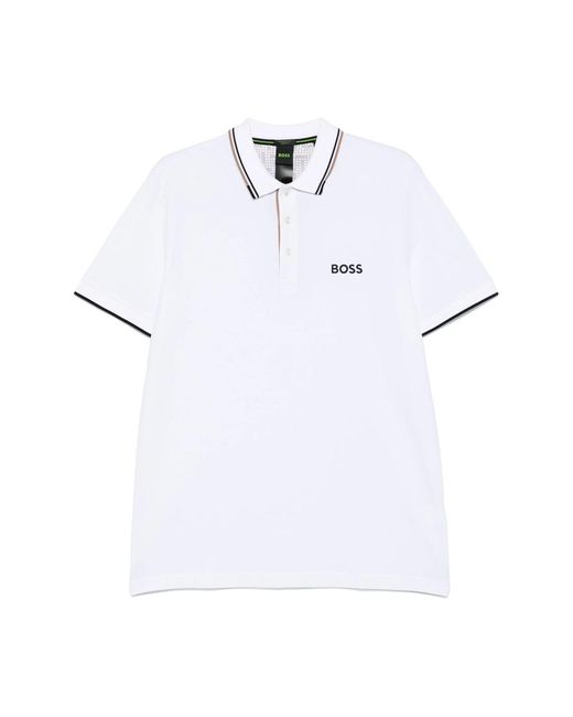 Boss White Active Paddy Regular-Fit Polo Shirt for men
