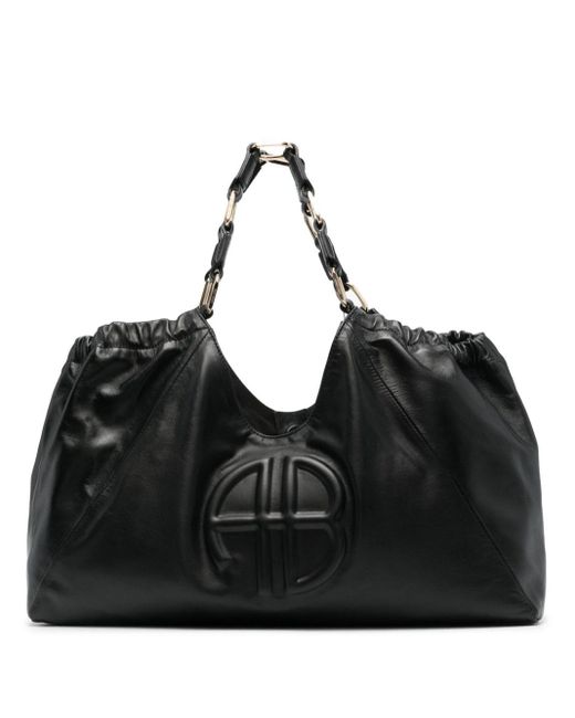 Anine Bing Black Medium Kate Leather Tote Bag