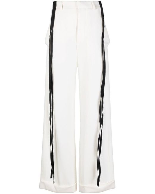 Ann Demeulemeester White High Waisted Trousers