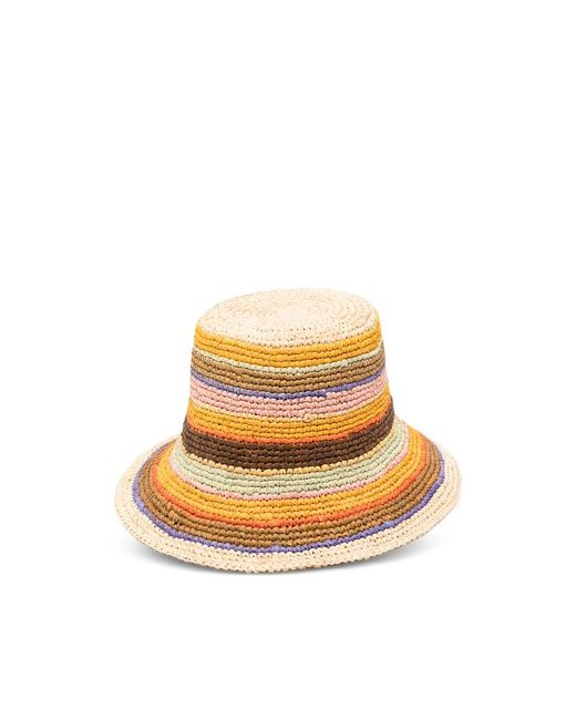 Zimmermann Natural Stripe-Pattern Bucket Hat