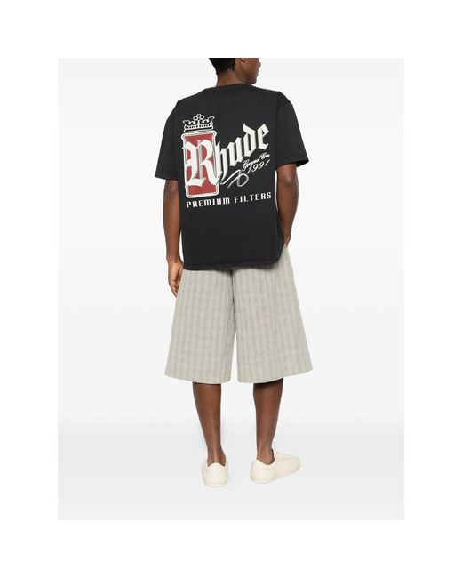 Rhude Black T-Shirts & Vests for men