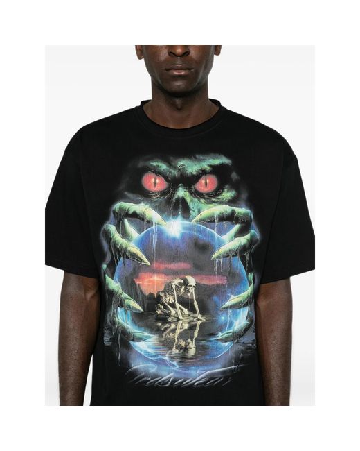 Gcds Black Graphic-Print T-Shirt for men