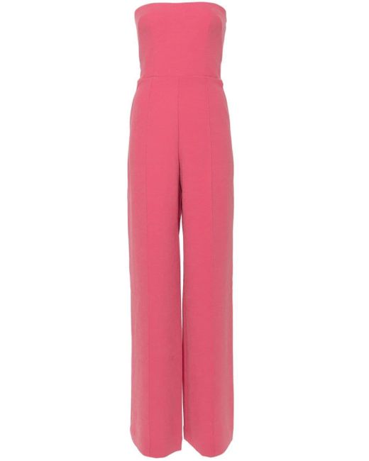 Alex Perry Pink Strapless Wide-Leg Jumpsuit