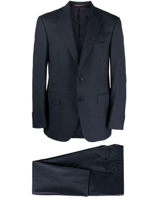Canali Blue Single-Breated Wool Suit for men