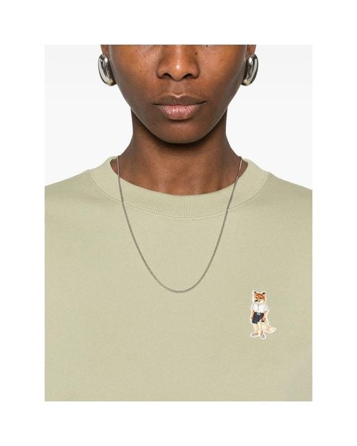 Maison Kitsuné Green Fox Embroidery Sweatshirt