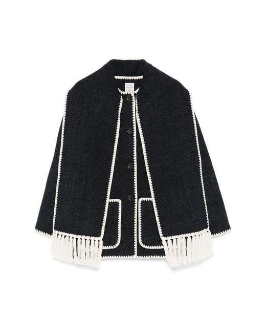 Totême  Black Attached-Scarf Jacket