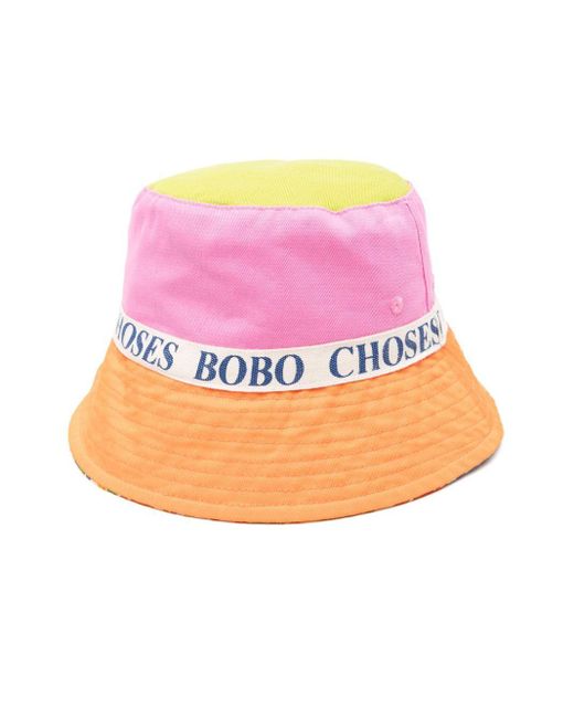 Bobo Choses Pink Logo-Jacquard Cotton Bucket Hat