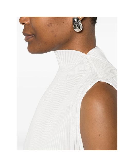 Co. White Plisse Top