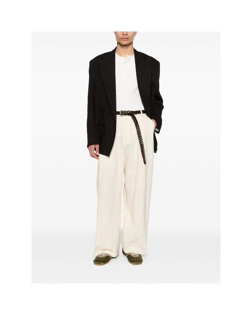 Studio Nicholson Natural Pleated Trousers for men