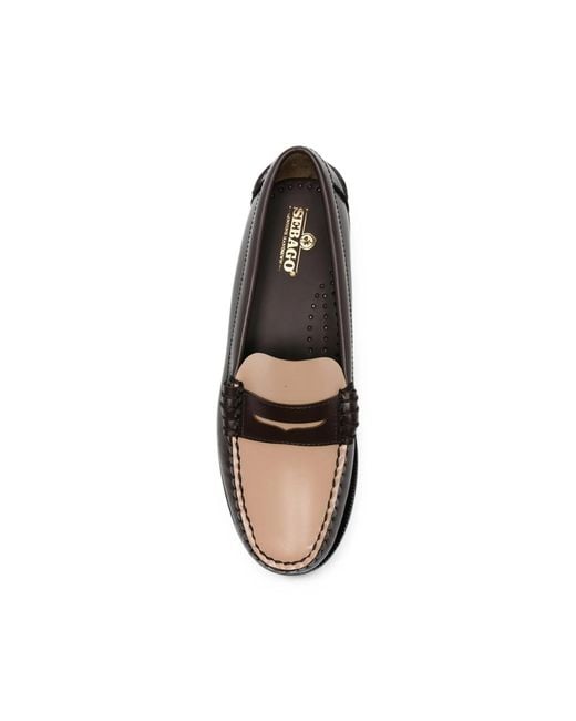 Sebago Black Two-Tone Leather Loafers