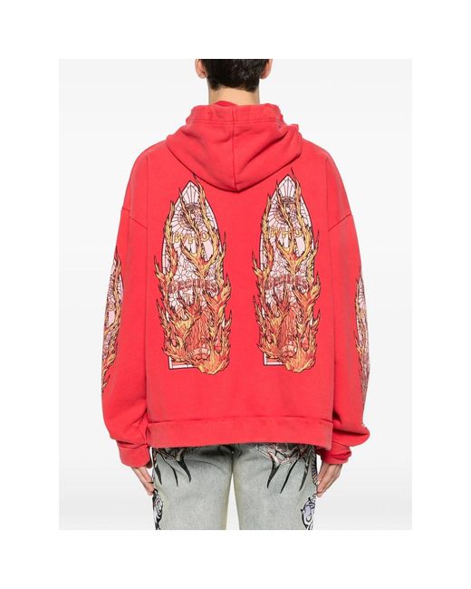 Who Decides War Red Drawstring-Fastening Hoodie for men