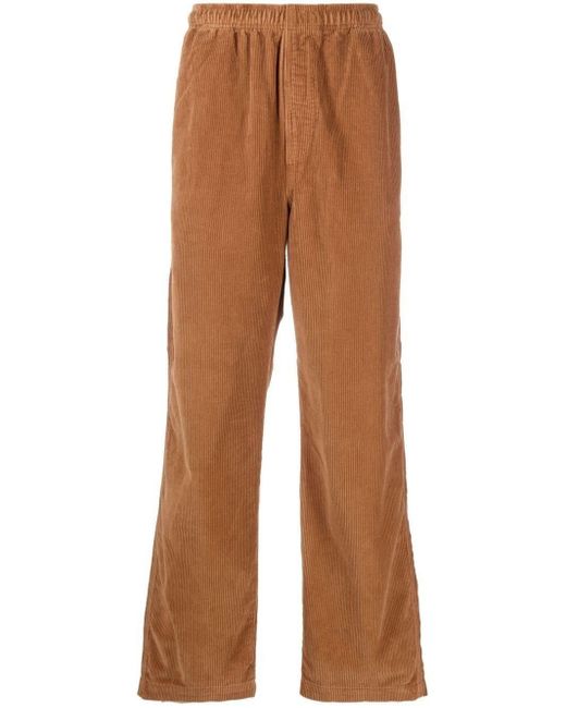 Stussy Brown Wide Wale Corduroy Beach Trousers for men