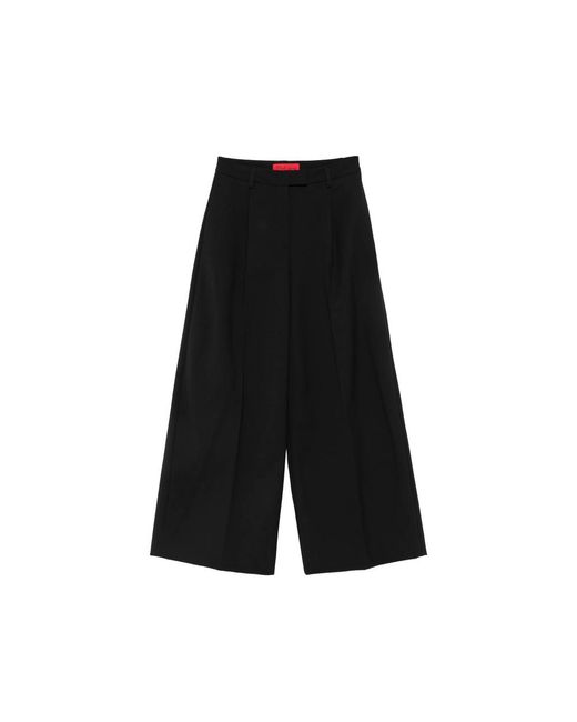 Thelatest Black Belt-Loops Palazzo Pants