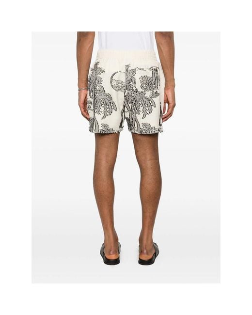 Maison Labiche Natural Tree-Embroidered Shorts for men