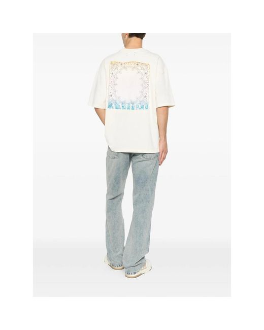 Amiri White T-Shirt Ivory Bandana Patch for men