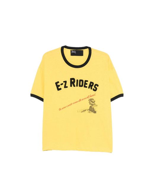 Paly Hollywood Yellow Graphic-Print T-Shirt for men