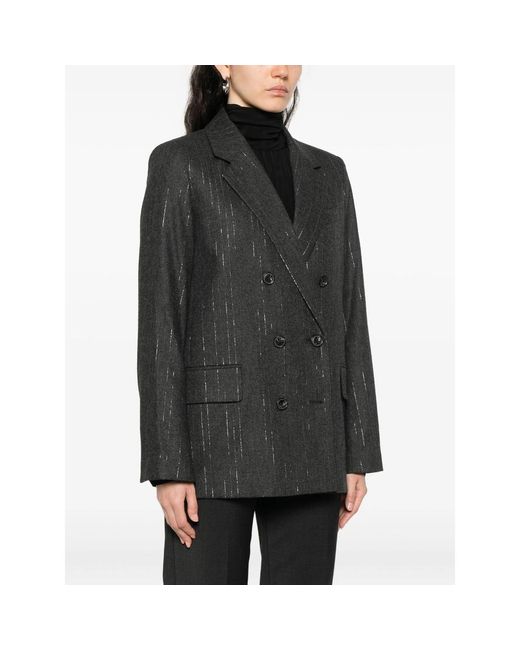 Zadig & Voltaire Gray Double-Breasted Blazer