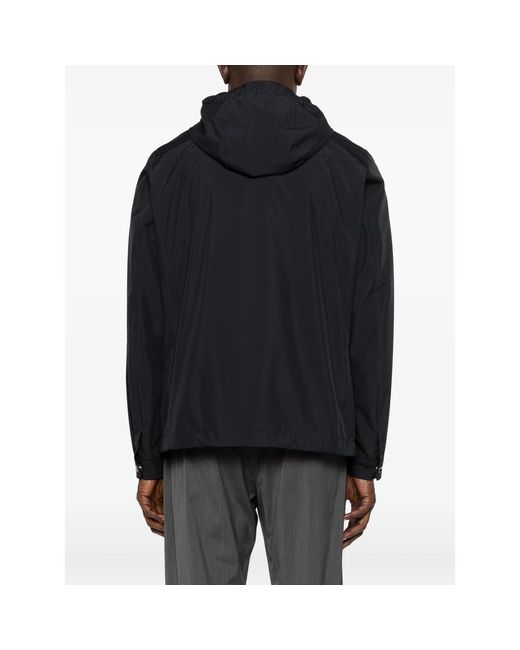 Moorer Blue Hooded Pocket Jacket for men