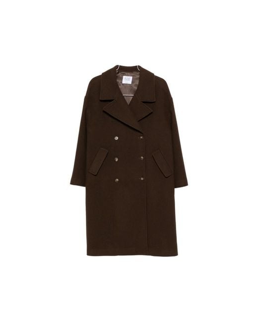 LE SULLY STUDIO Brown Double-Breasted Notched-Lapel Coat
