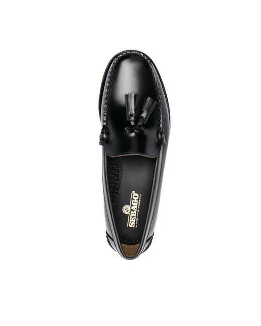 Sebago Black Tassel-Detail Leather Loafers for men