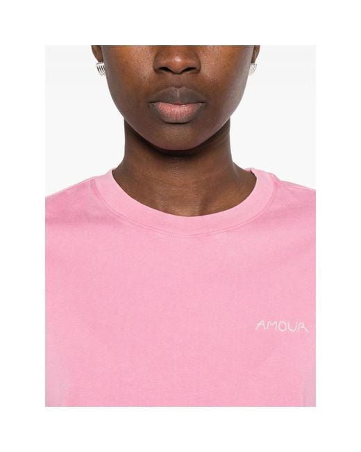 Maison Labiche Pink Lettering T-Shirt