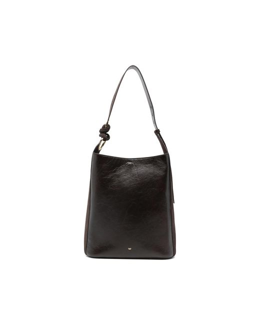 Anya Hindmarch Black Ringo Bow-Detail Shoulder Bag