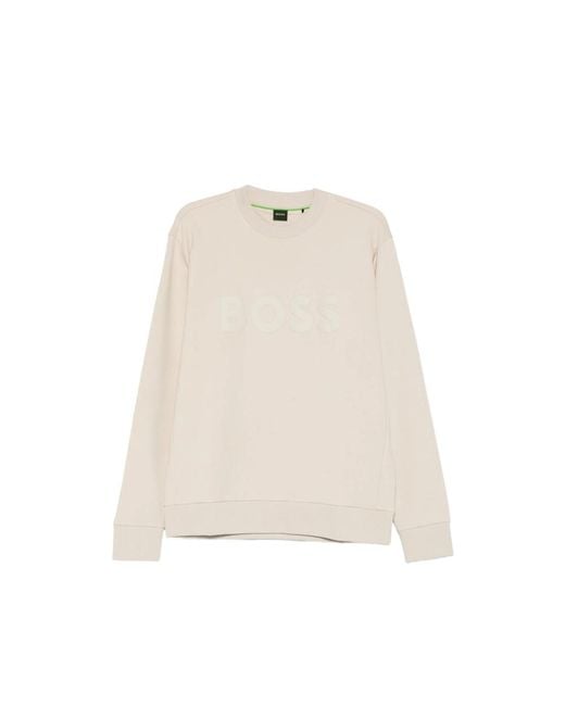Boss Natural Logo-Detail Sweatshirt for men