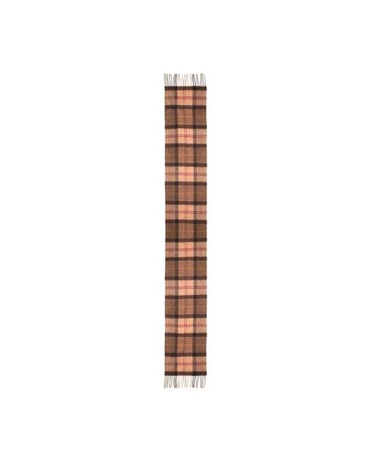 Barbour Brown Fringed Plaid Scarf