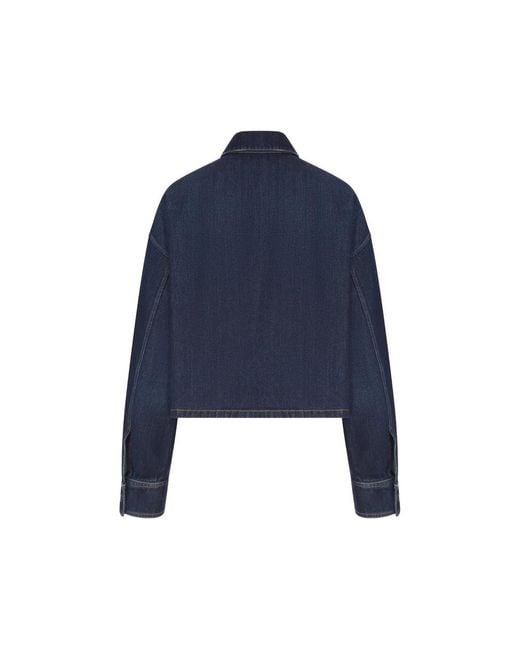 Prada Blue Logo-Plaque Denim Jacket