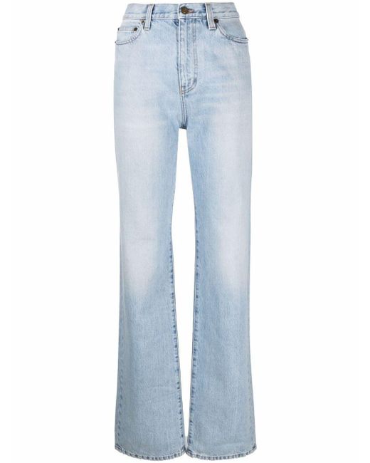 Saint Laurent Denim Janice Straight-leg Jeans in Blue - Lyst