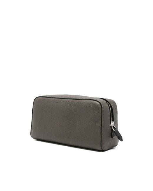 Tom Ford Black Logo-Plaque Pebbled Wash Bag for men