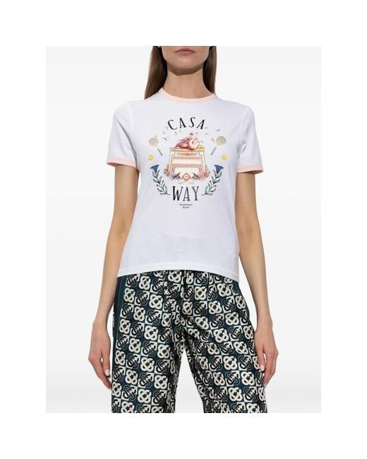 Casablanca White Casa Way Graphic-Print T-Shirt