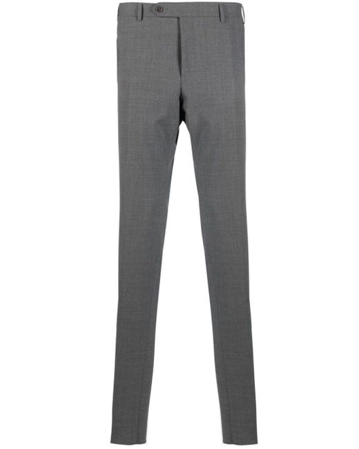Canali Gray Wool-Blend Tailored Trousers for men