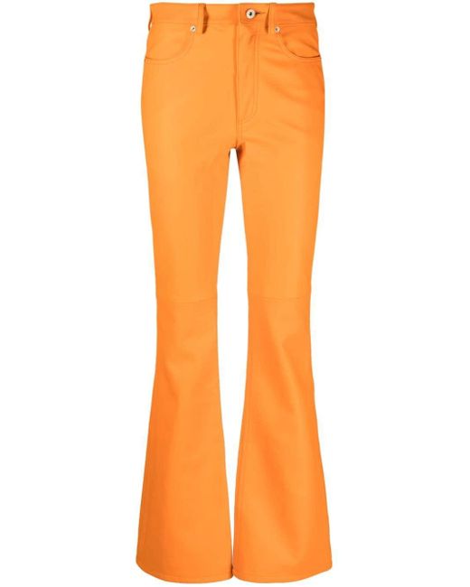 J.W. Anderson Orange Leather Bootcut-Leg Trousers