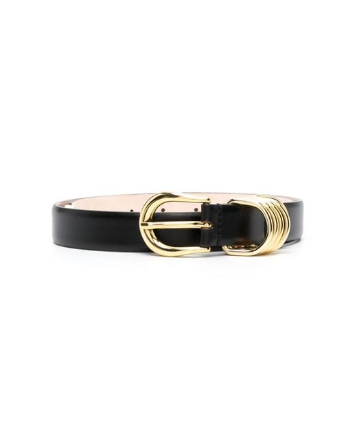 DEHANCHE Black Hollyhock Leather Belt