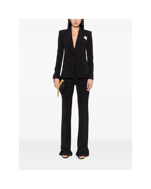 Elisabetta Franchi Black Shawl-Collar Single-Breasted Suit