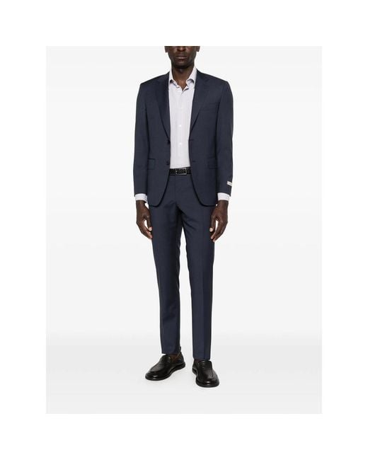 Canali Blue Suit Two-Piece Wool for men