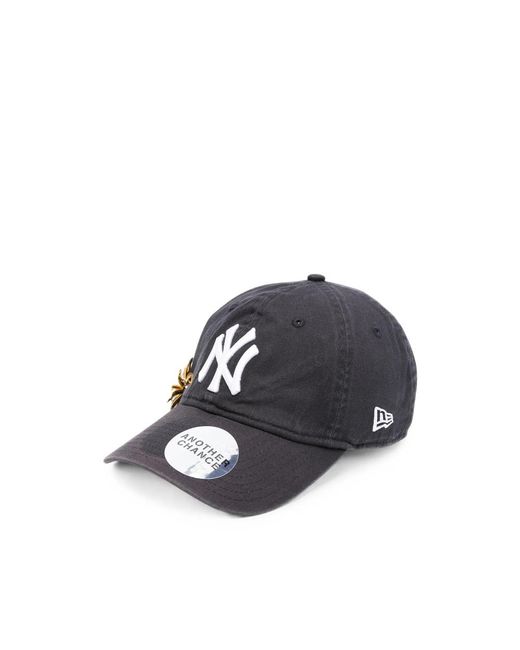ANOTHER CHANCE Black Embellished Logo-Embroidered Baseball Cap for men