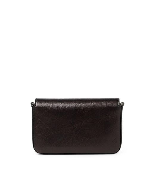 Fendi Black Leather Tube Wallet