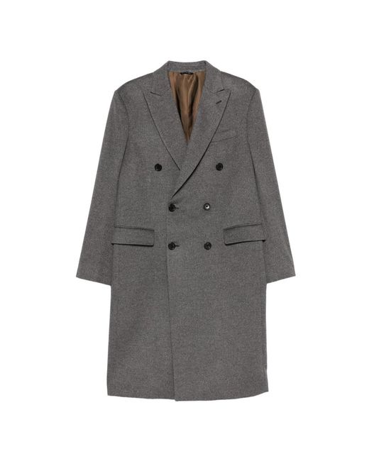 Reveres 1949 Gray Double-Breasted Coat for men