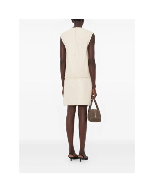 Loulou de Saison White Fiza Ostrich-Effect Zip Top