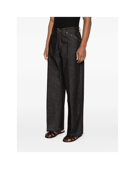 Lemaire Gray Wide Jeans for men