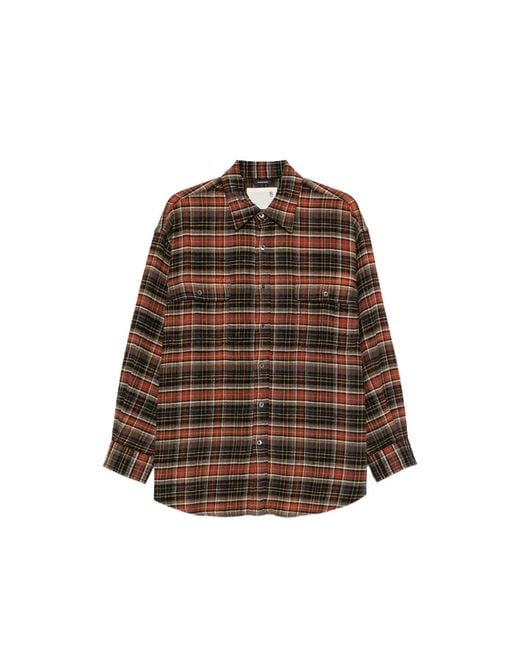 R13 Brown Plaid Buttoned Shirt