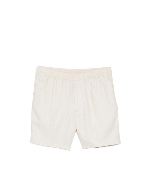 Calvin Klein White Deck Shorts Cotton-Linen for men