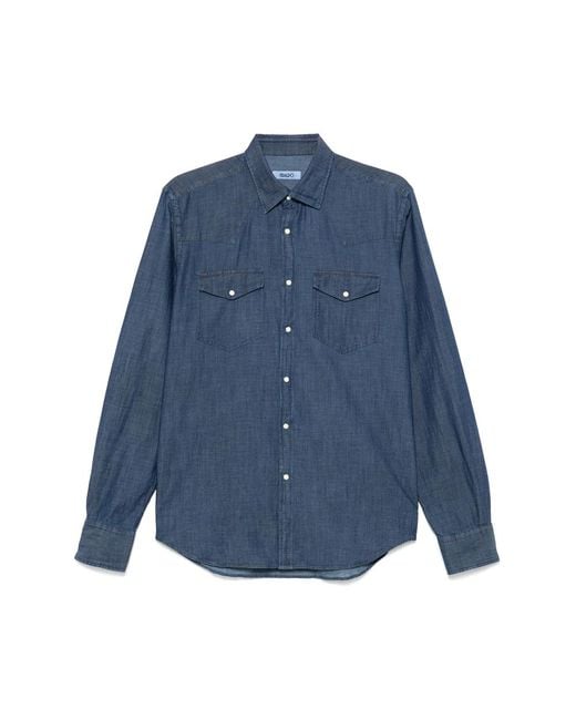Eraldo Blue Cotton Shirt for men